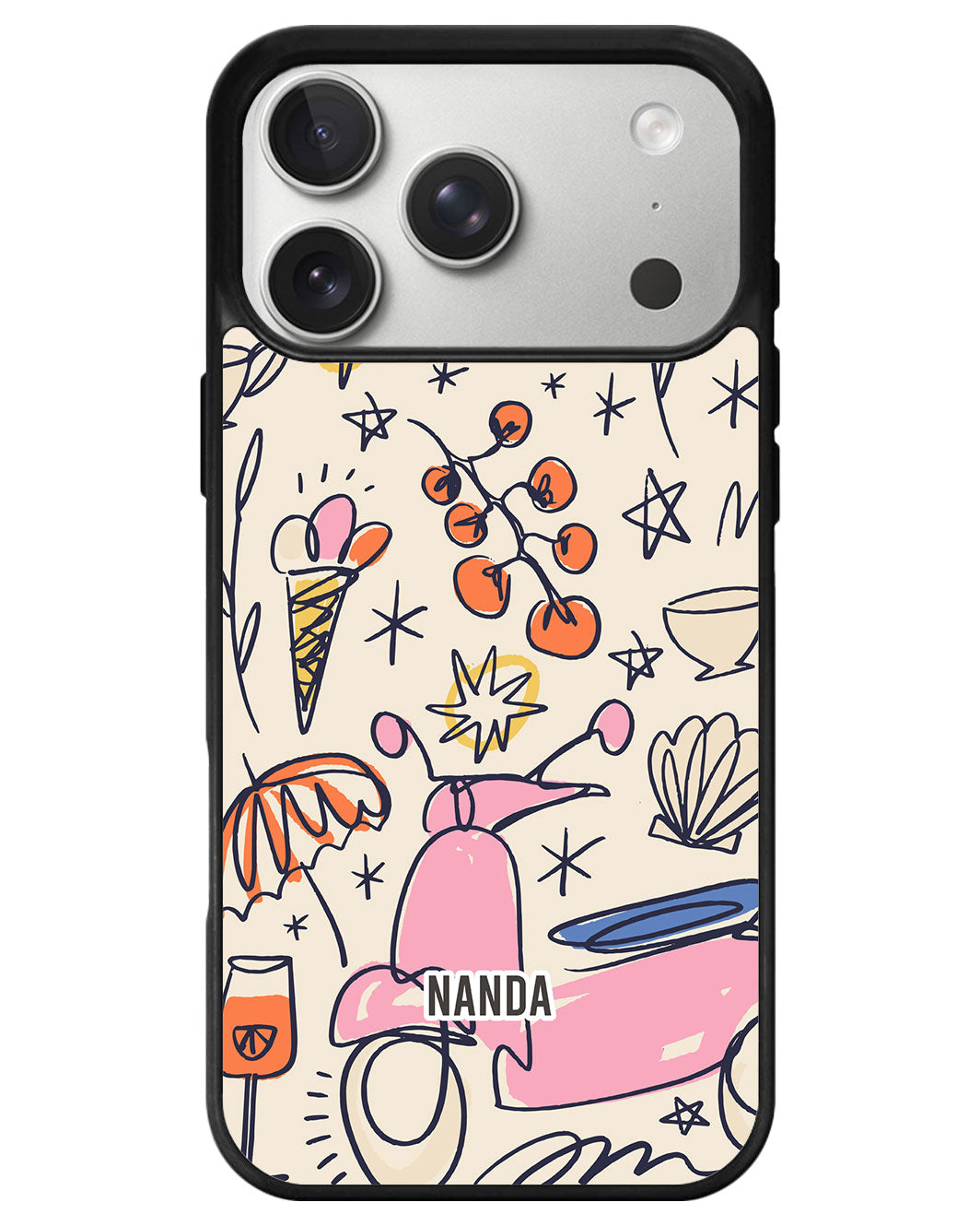 iPhone Premium Glam Case - Vacation Scribbles