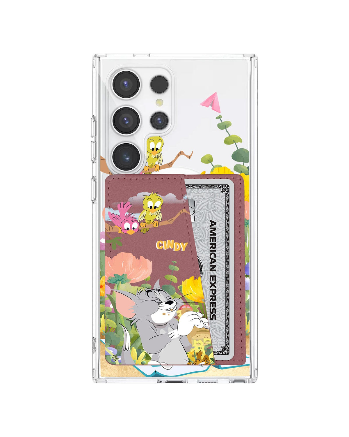 Android Leather Wallet Case - Tom And Jerry Picnic