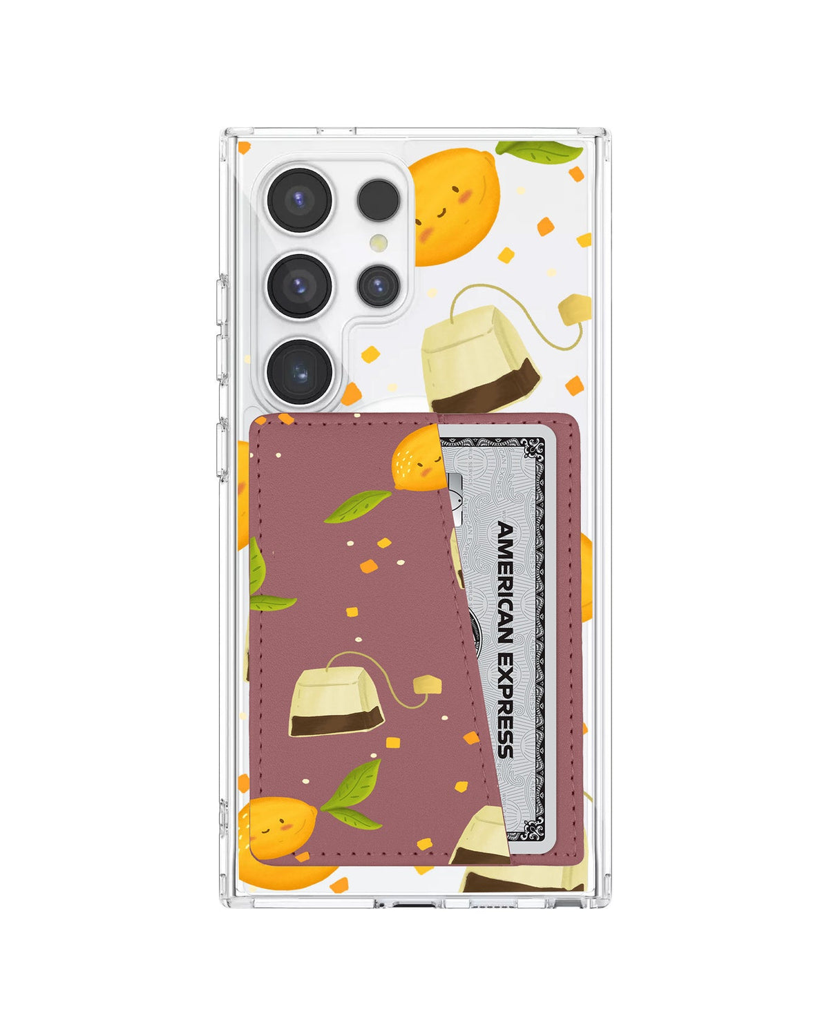 Android Leather Wallet Case - Lemon Tea