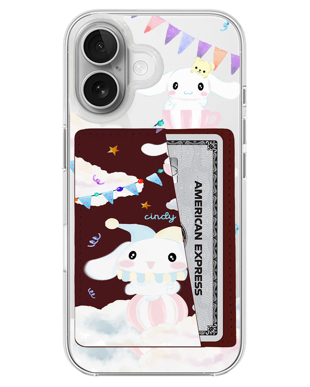 iPhone Leather Wallet Case - Cinnamoroll Circus