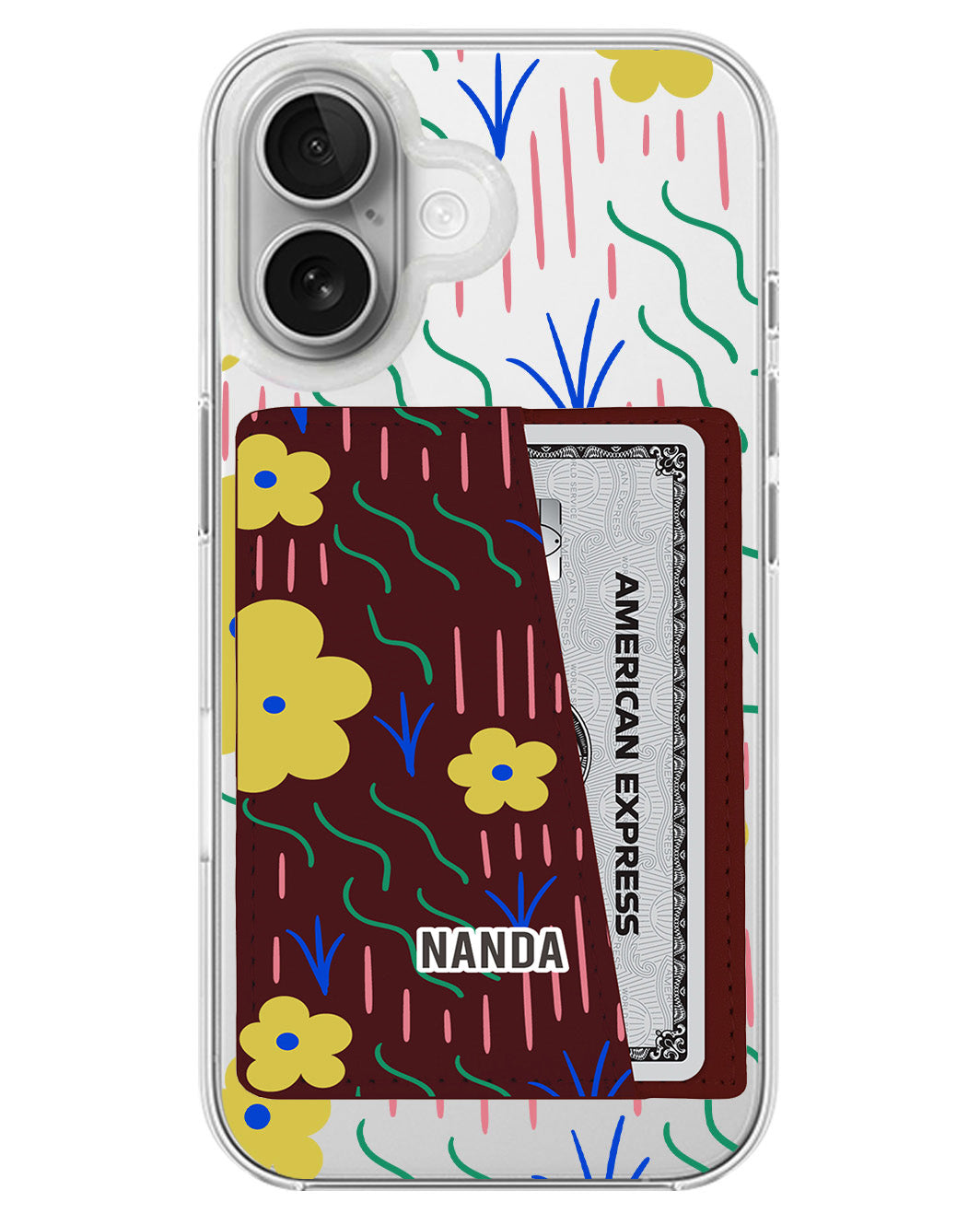 iPhone Leather Wallet Case - Scarlet Garden