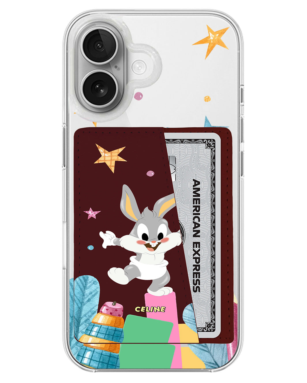 iPhone Leather Wallet Case - Baby Bugs Play