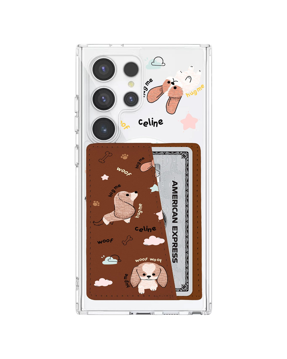 Android Leather Wallet Case - Woof Woof