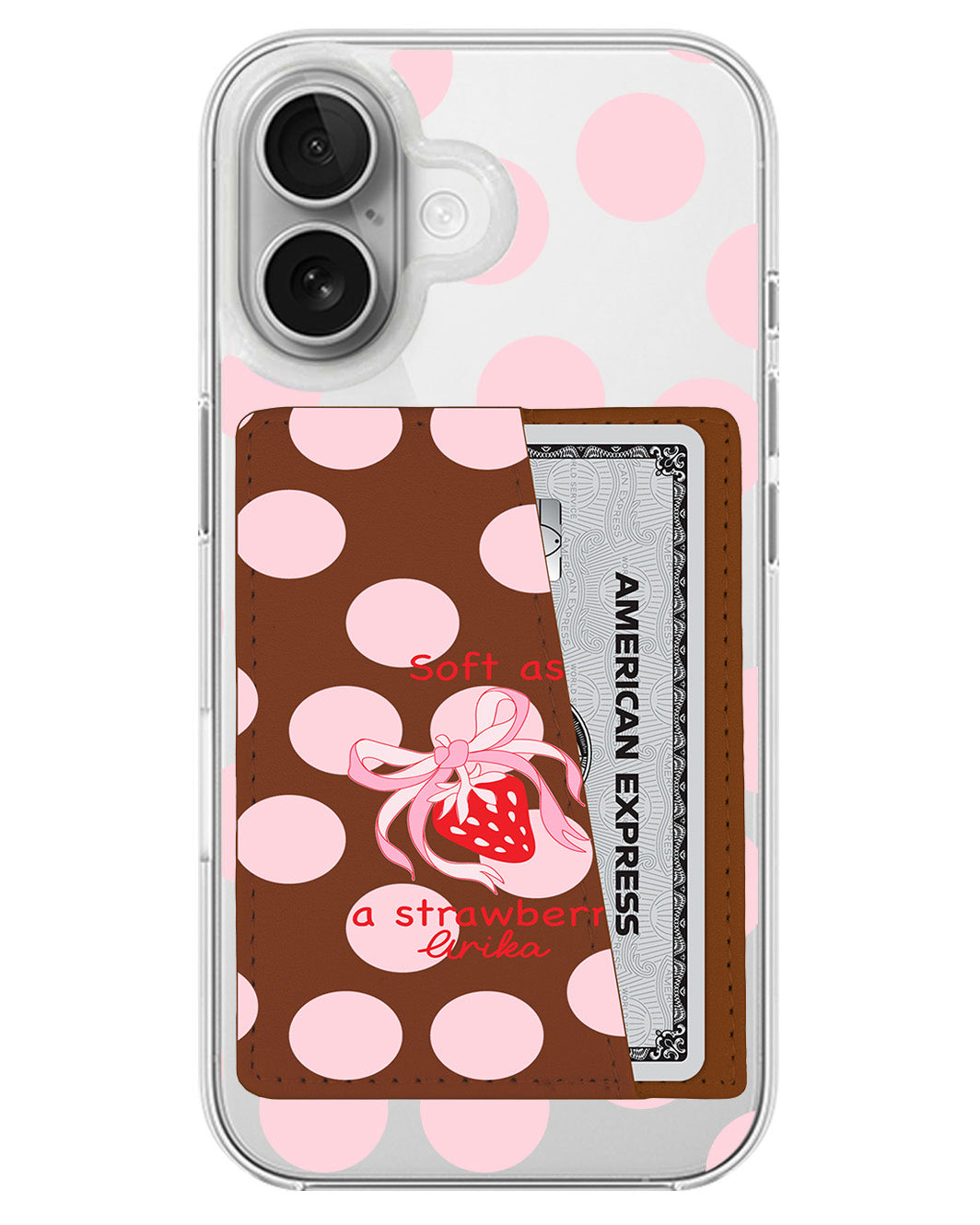 iPhone Leather Wallet Case - Strawberry Softie