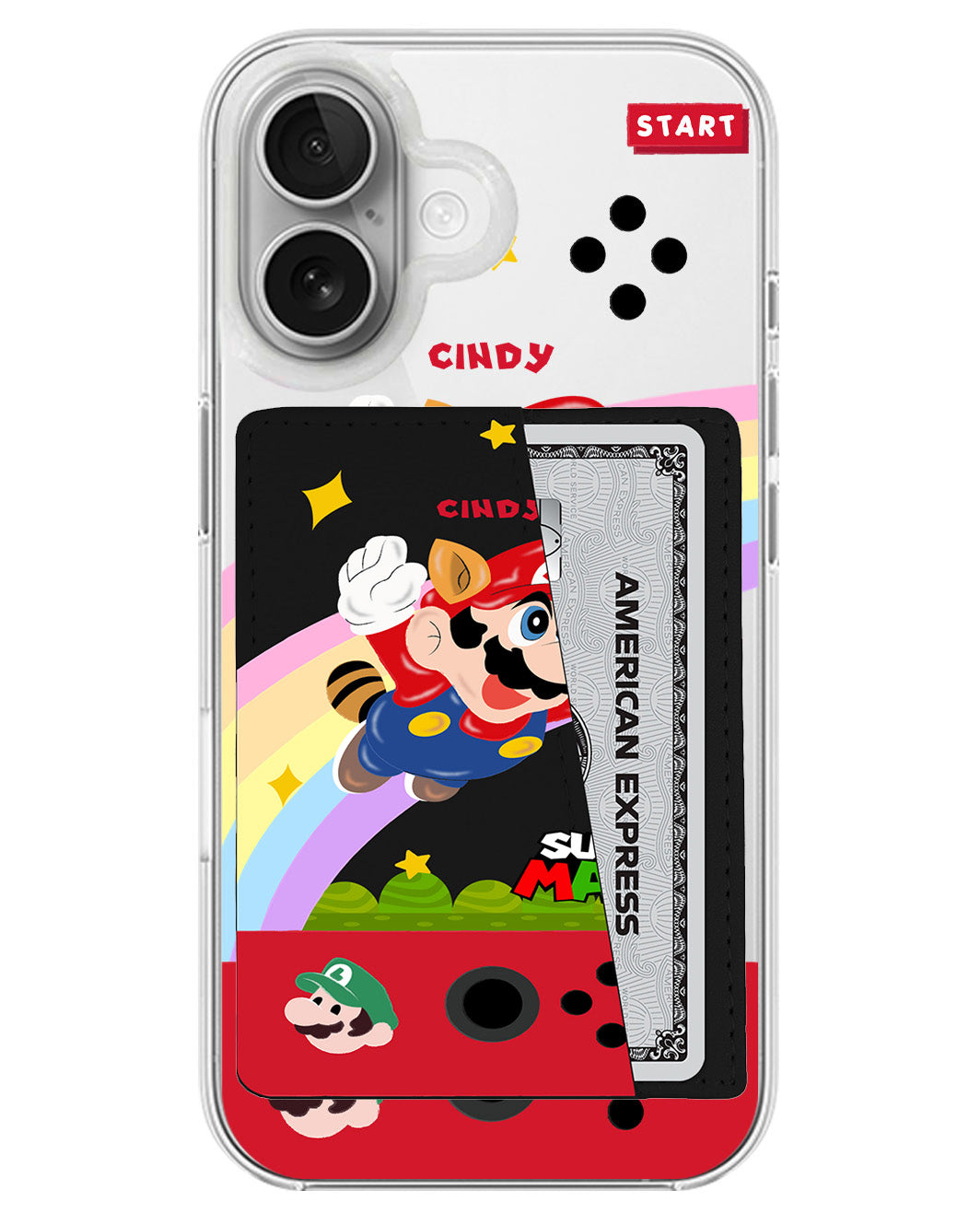 iPhone Leather Wallet Case - Super Swing Mario