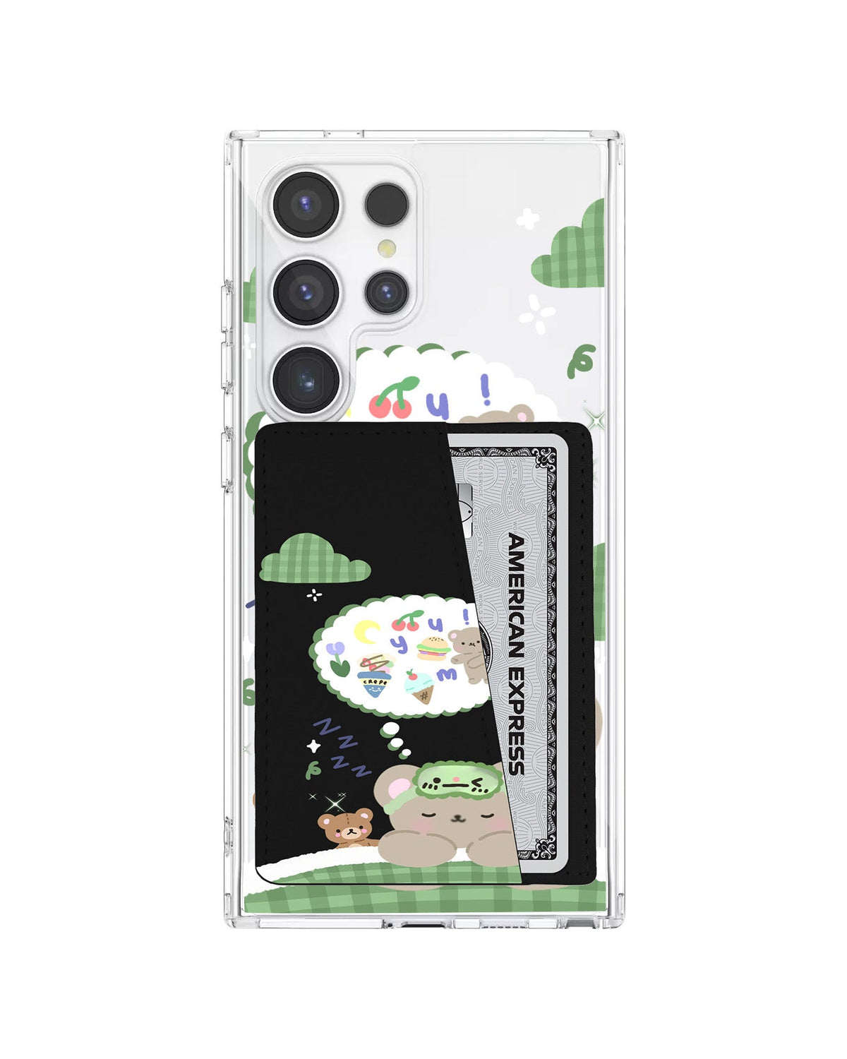 Android Leather Wallet Case - Dreaming Teddy