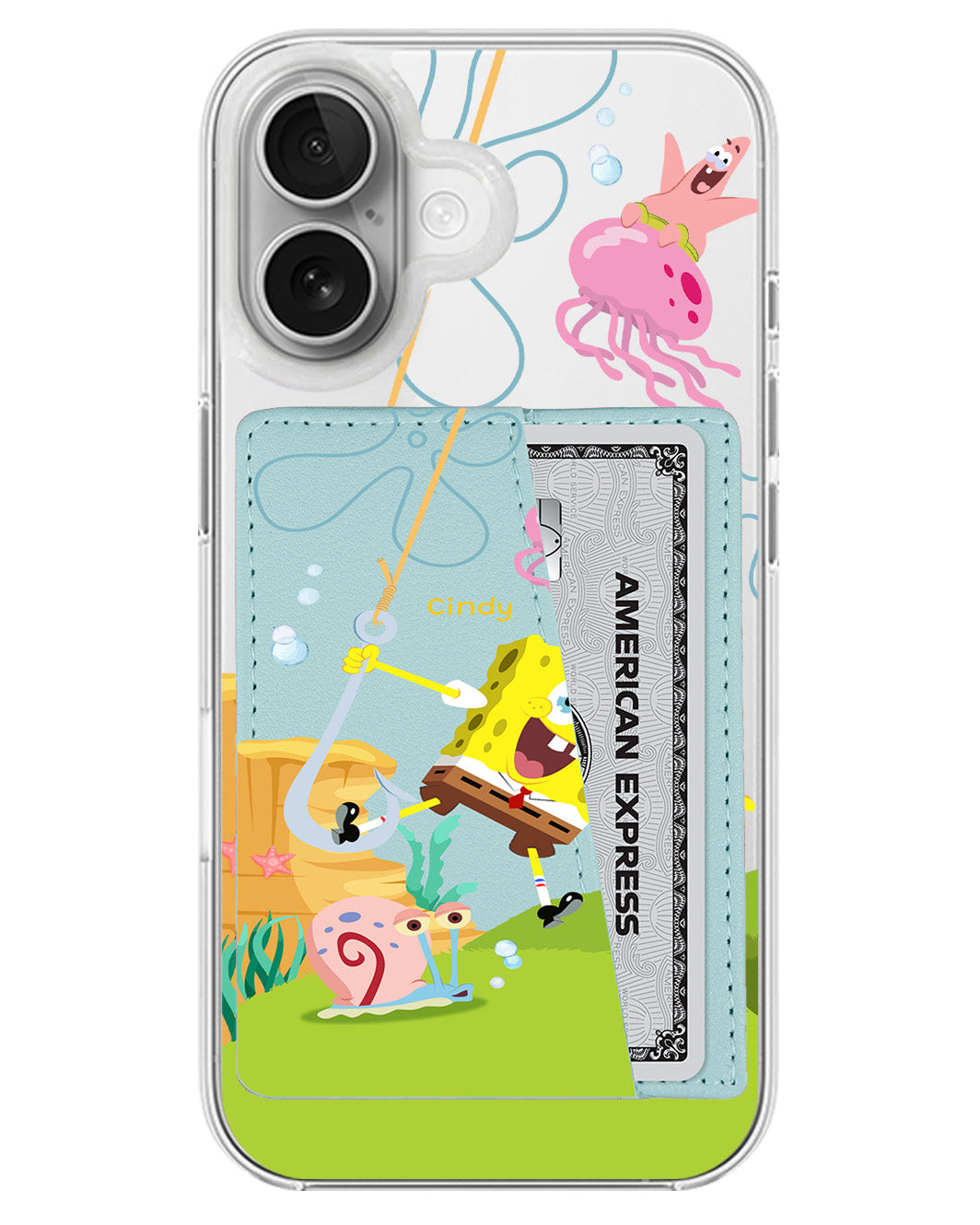 iPhone Leather Wallet Case - Spongebob 2