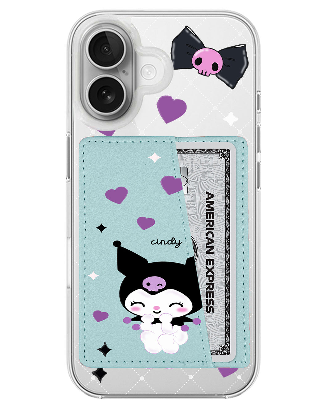 iPhone Leather Wallet Case - Naughty Kuromi