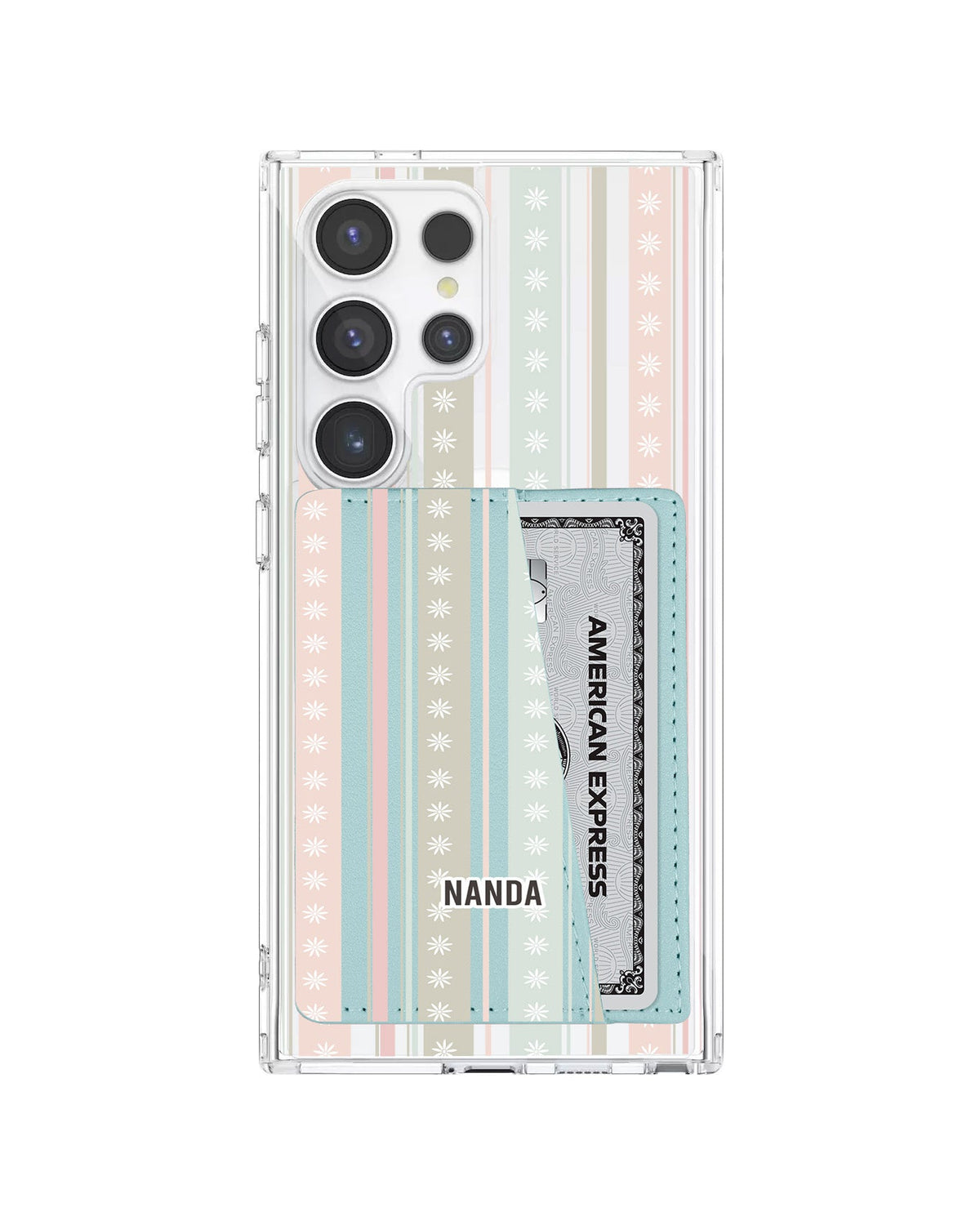 Android Leather Wallet Case - Soft Bloom Stripes