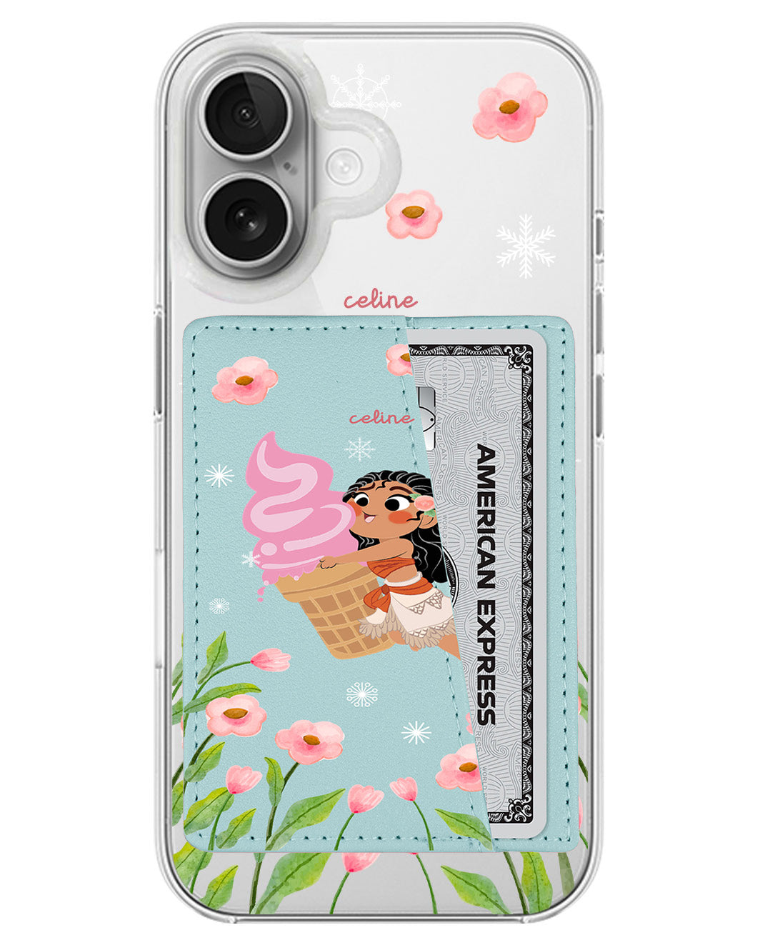 iPhone Leather Wallet Case - Moana Ice
