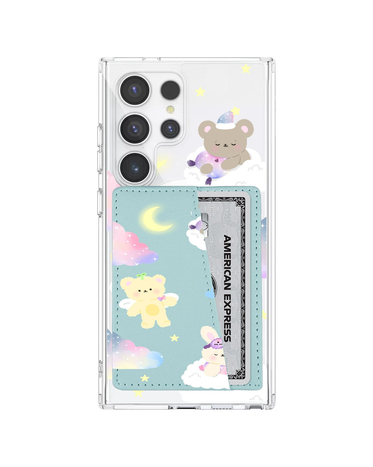 Android Leather Wallet Case - Sleeping Teddy