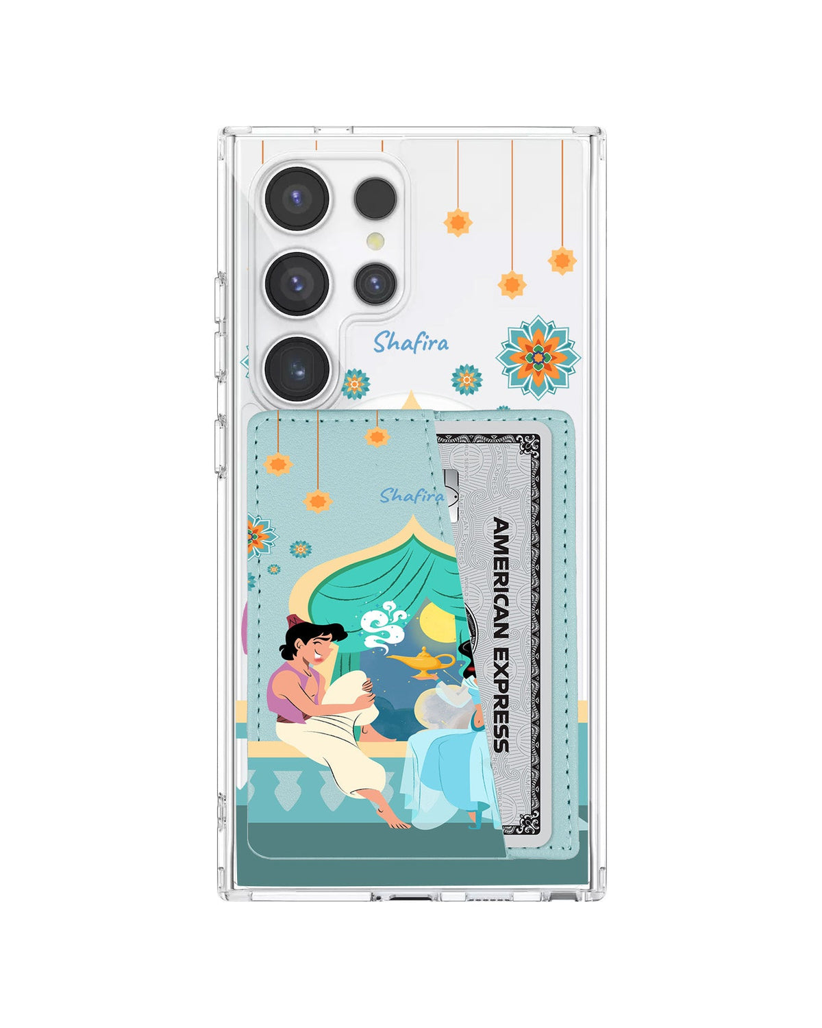 Android Leather Wallet Case - Aladdin With Jasmin