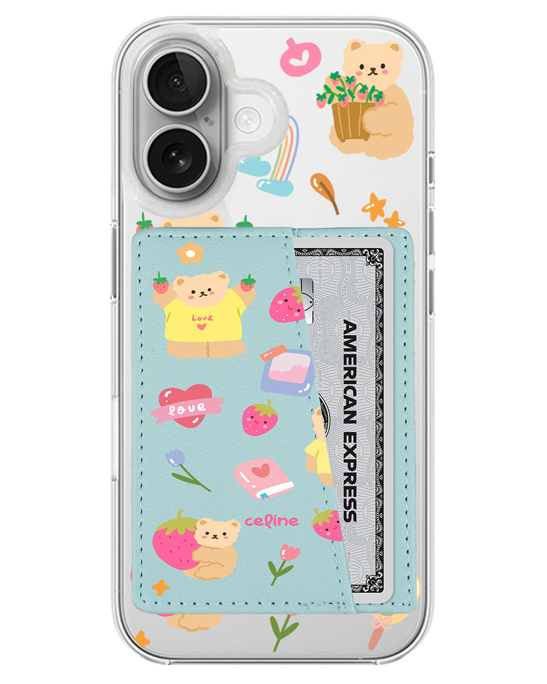 iPhone Leather Wallet Case - Love Berry