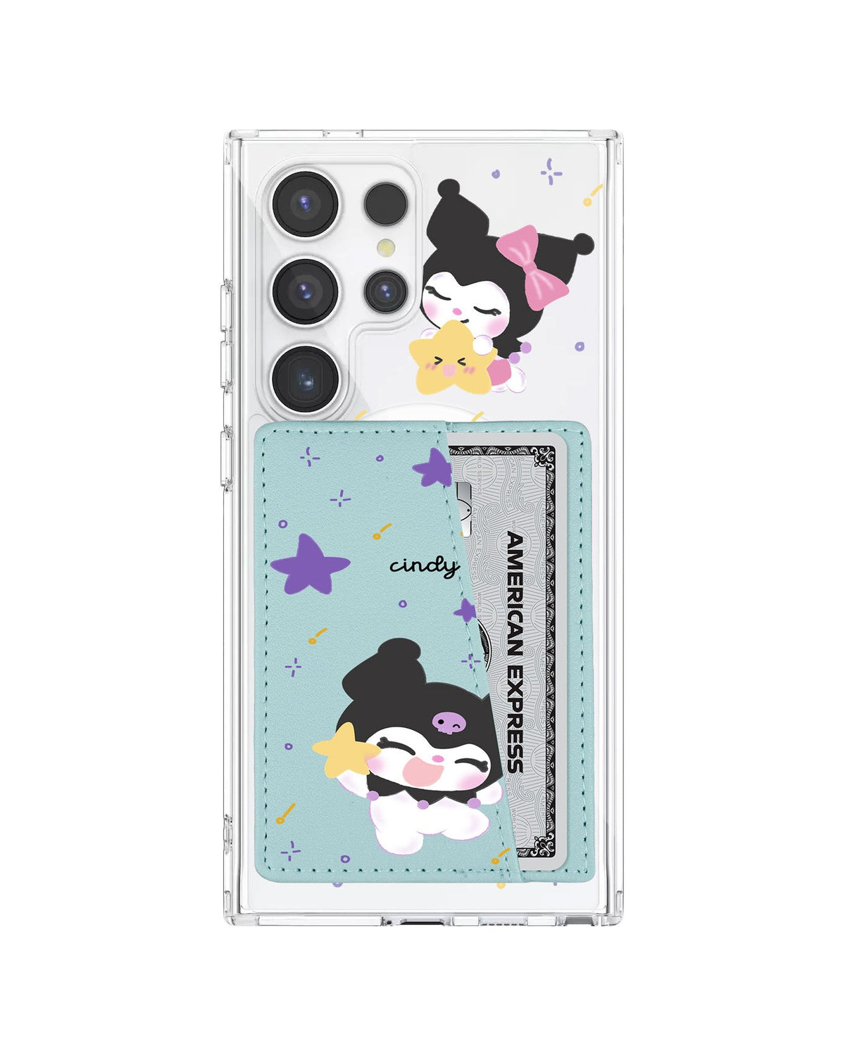 Android Leather Wallet Case - Kuromi Star