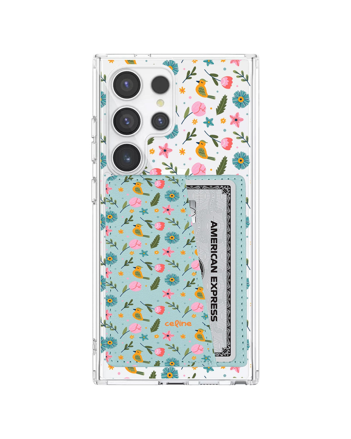Android Leather Wallet Case - Flower Bird