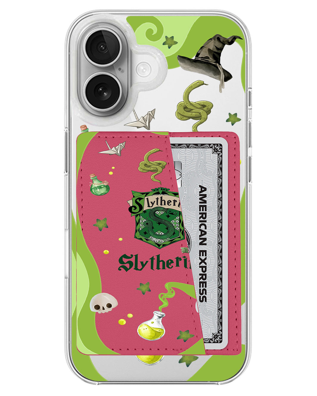 iPhone Leather Wallet Case - Slytherin