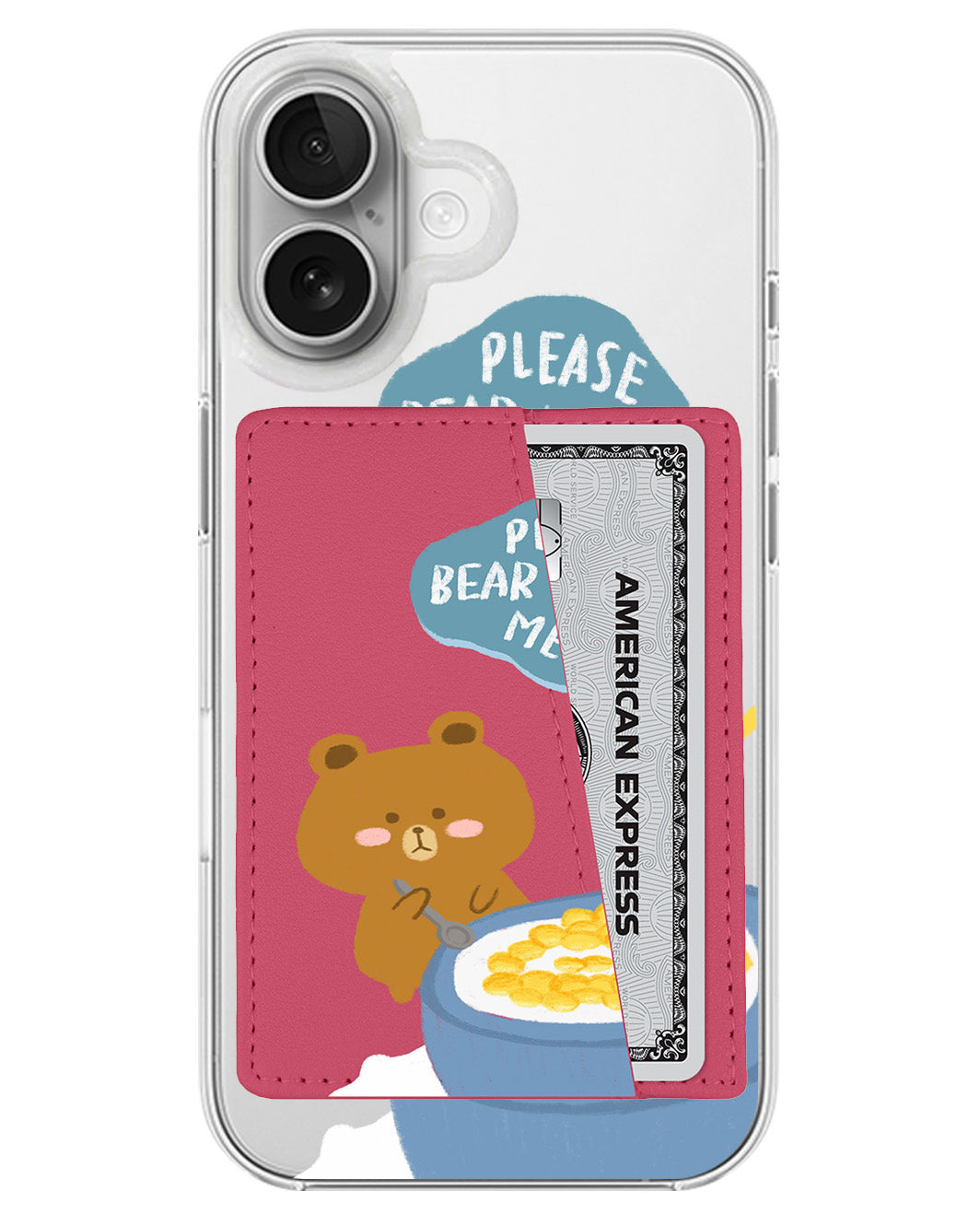 iPhone Leather Wallet Case - Bear Cereal