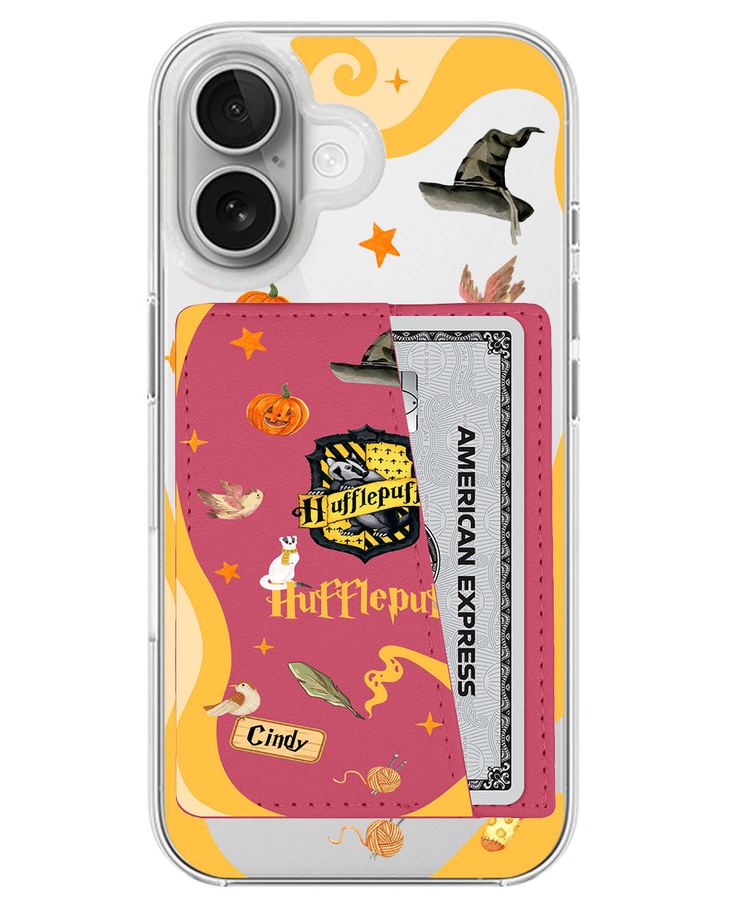 iPhone Leather Wallet Case - Hufflepuff
