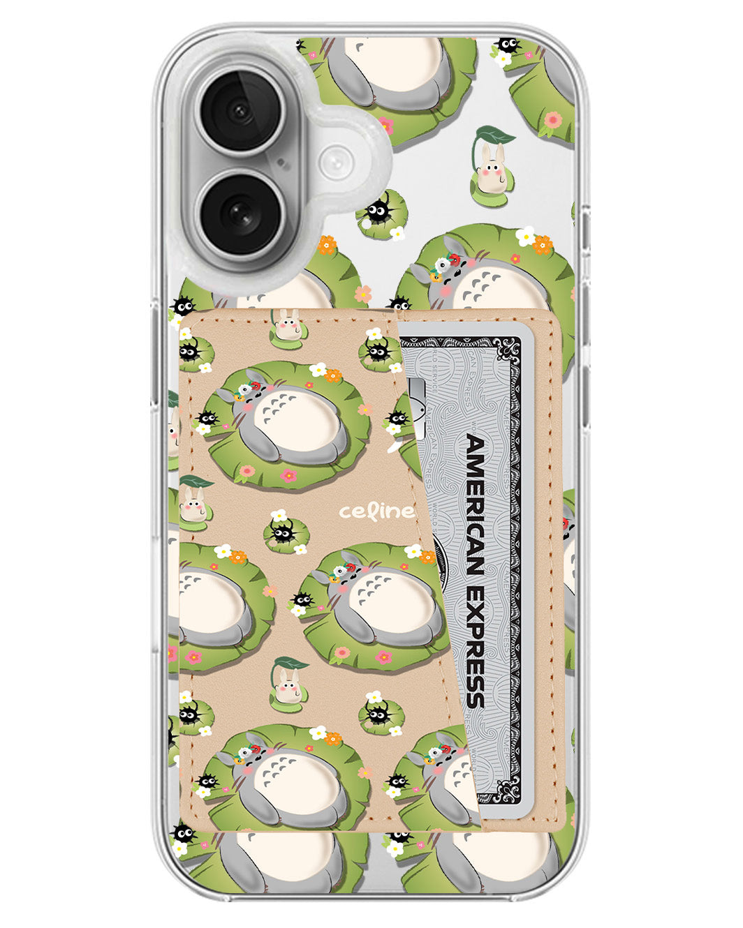 iPhone Leather Wallet Case - Totoro pattern