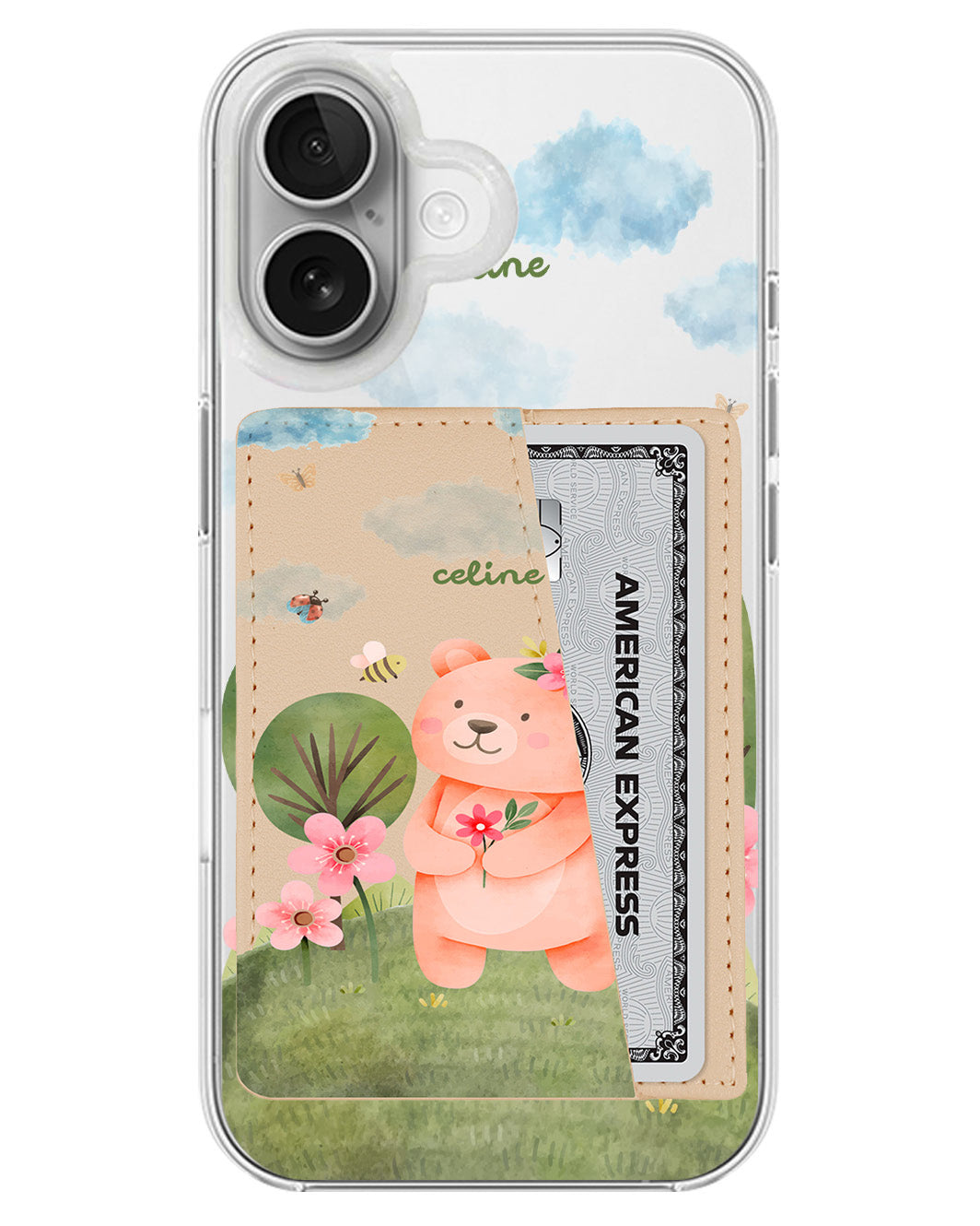 iPhone Leather Wallet Case - Bear In Spring