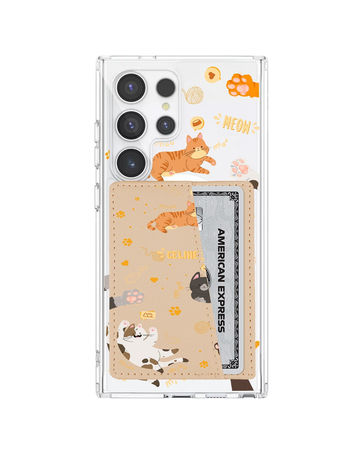 Android Leather Wallet Case - Miau Kitty