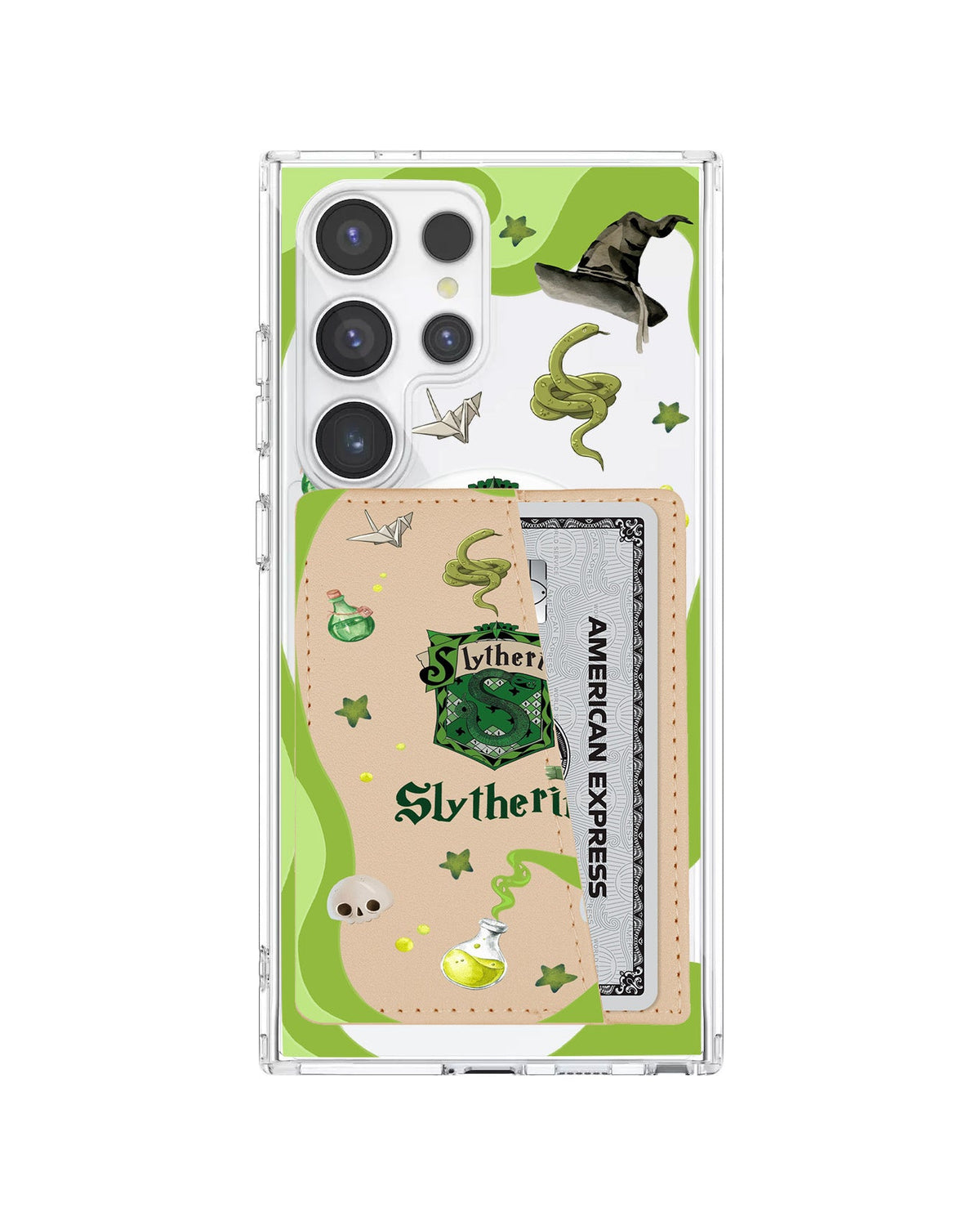 Android Leather Wallet Case - Slytherin