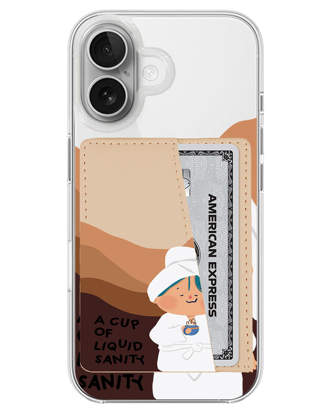 iPhone Leather Wallet Case - Shower Time