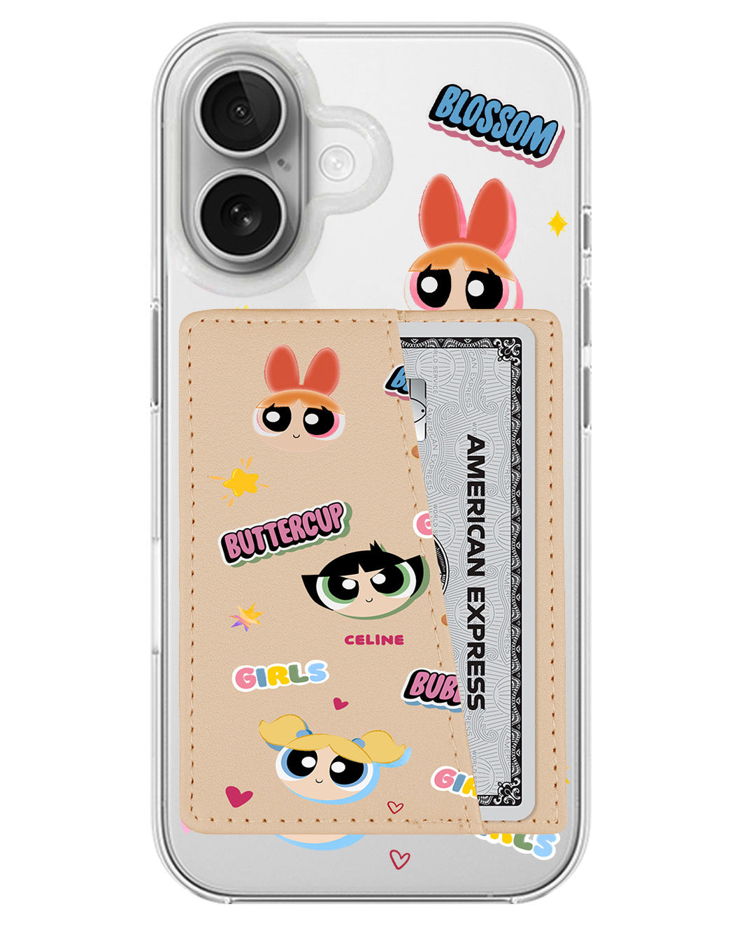 iPhone Leather Wallet Case - Power Puff Girls