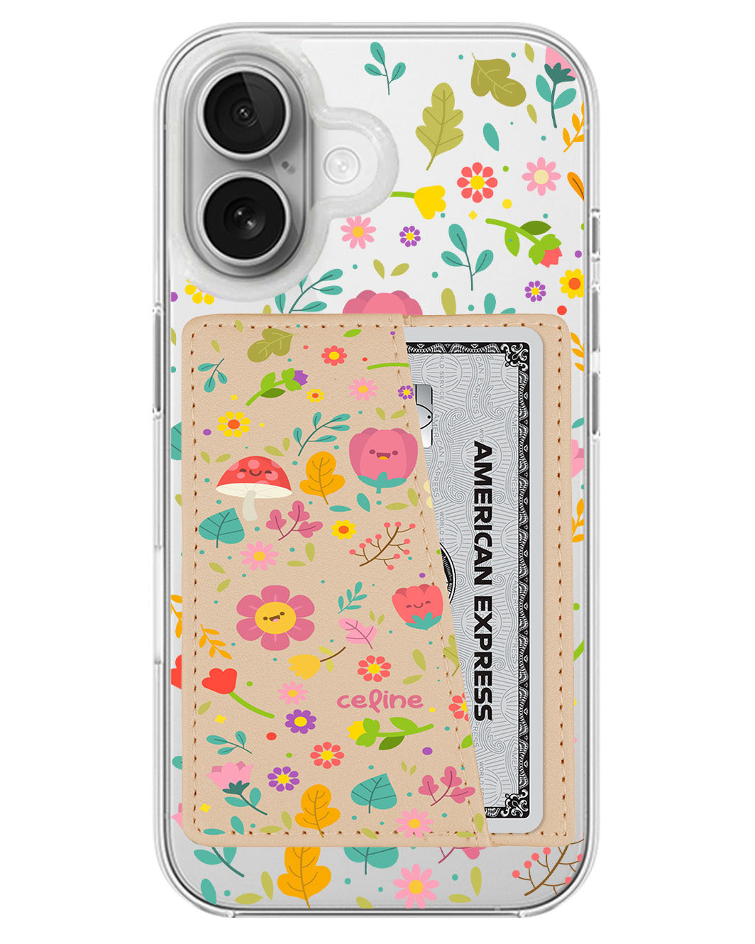 iPhone Leather Wallet Case - Fun Floral