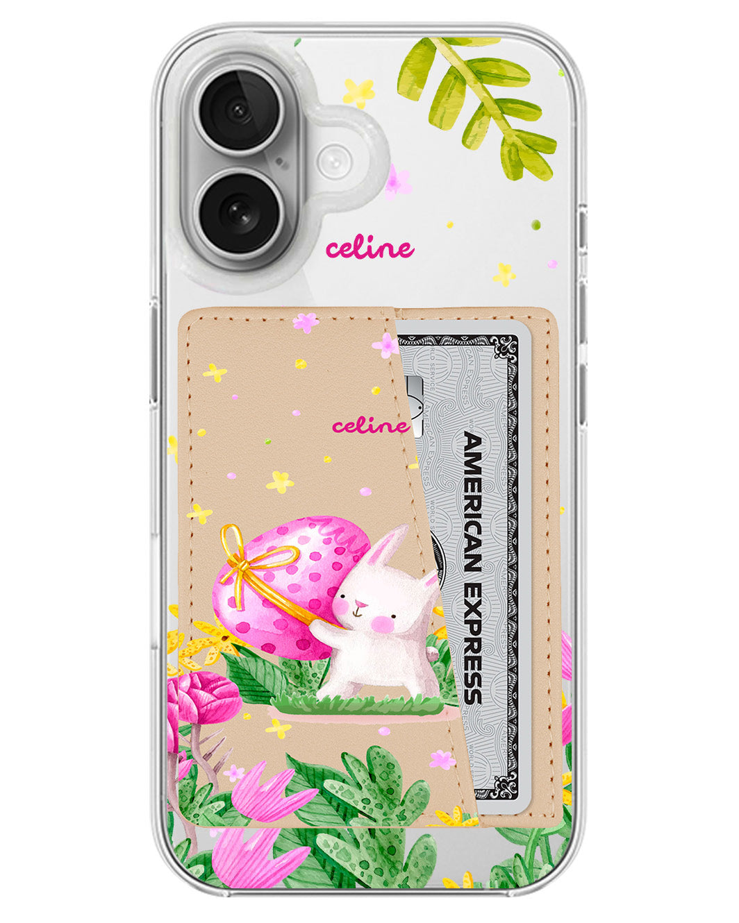 iPhone Leather Wallet Case - Easter Bunny