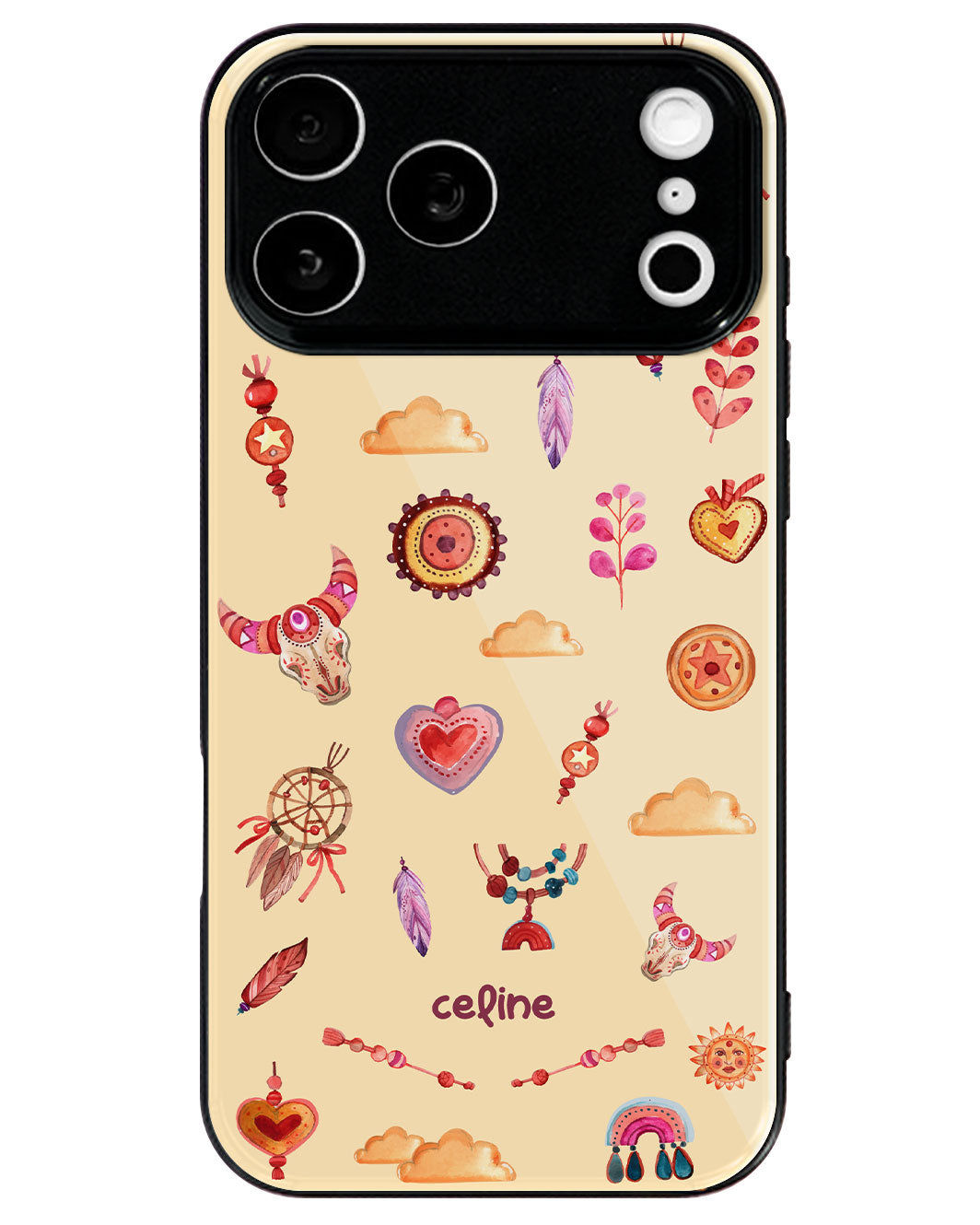 iPhone Premium Glaze Case - Boho Red