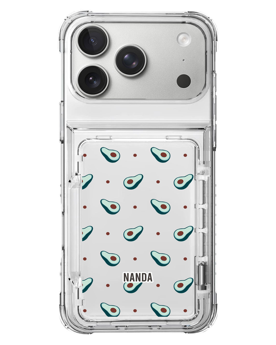 iPhone Crystal Wallet Standing Case - Avocado Dreams