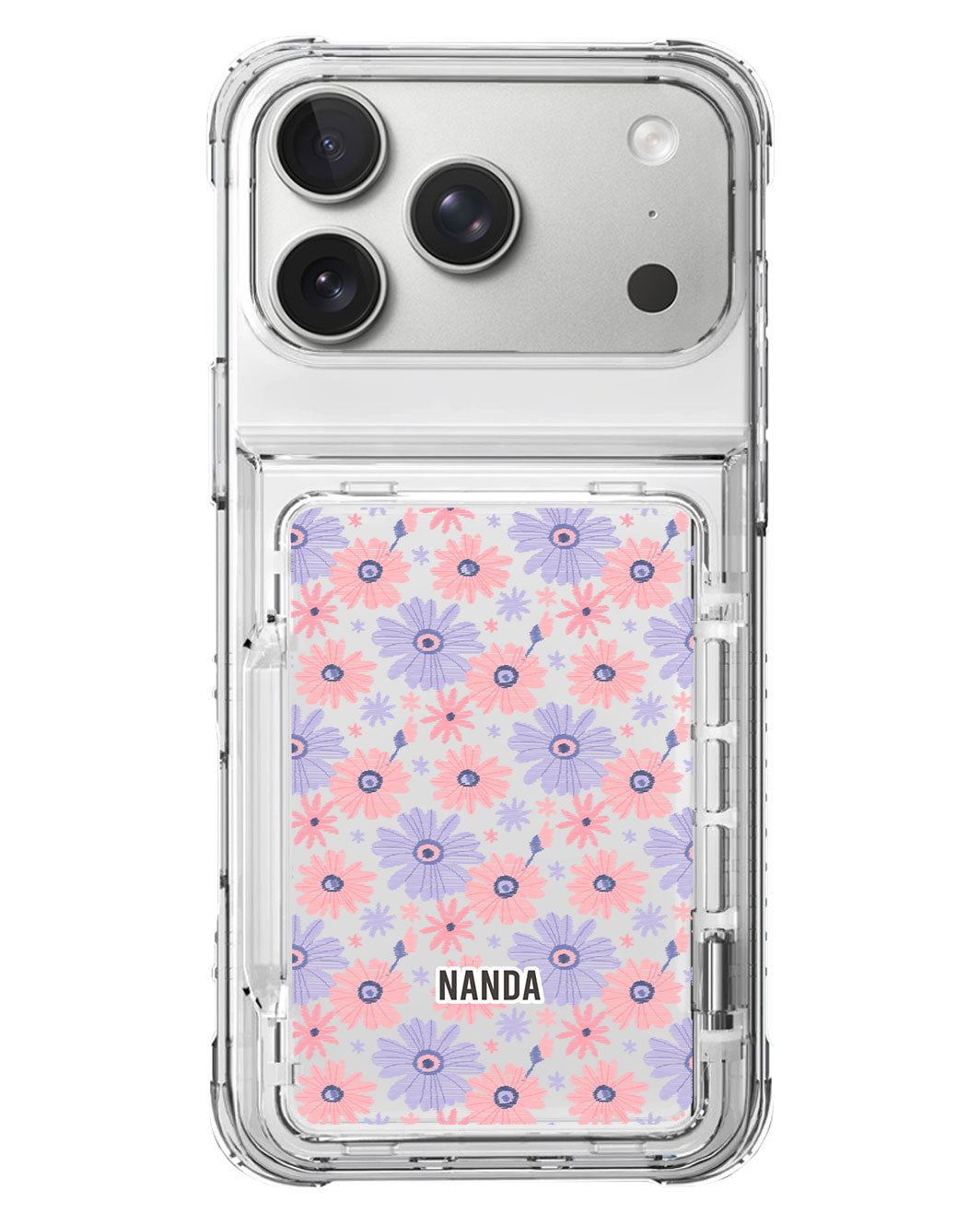 iPhone Crystal Wallet Standing Case - Lilac Meadow