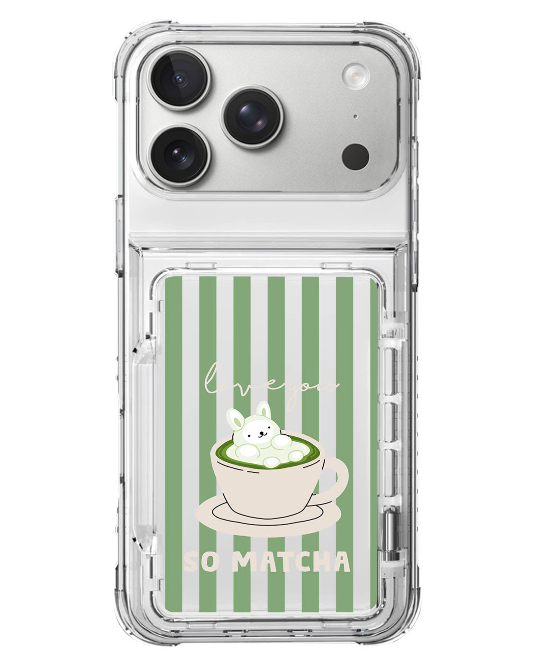 iPhone Crystal Wallet Standing Case - Matcha Love