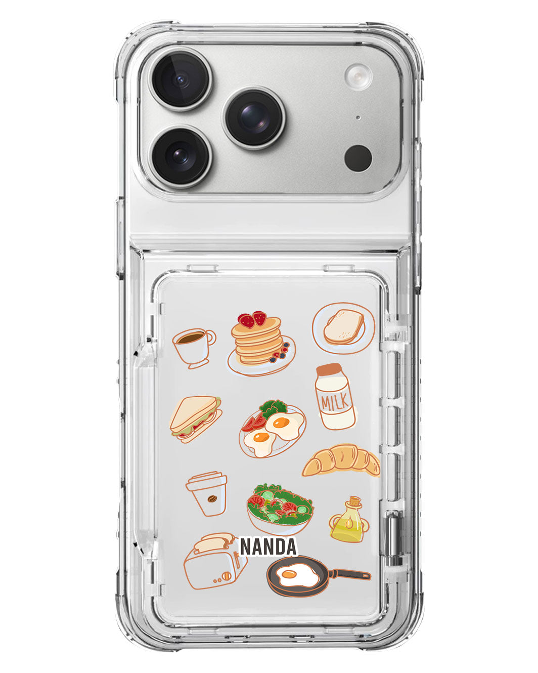 iPhone Crystal Wallet Standing Case - Morning Munchies