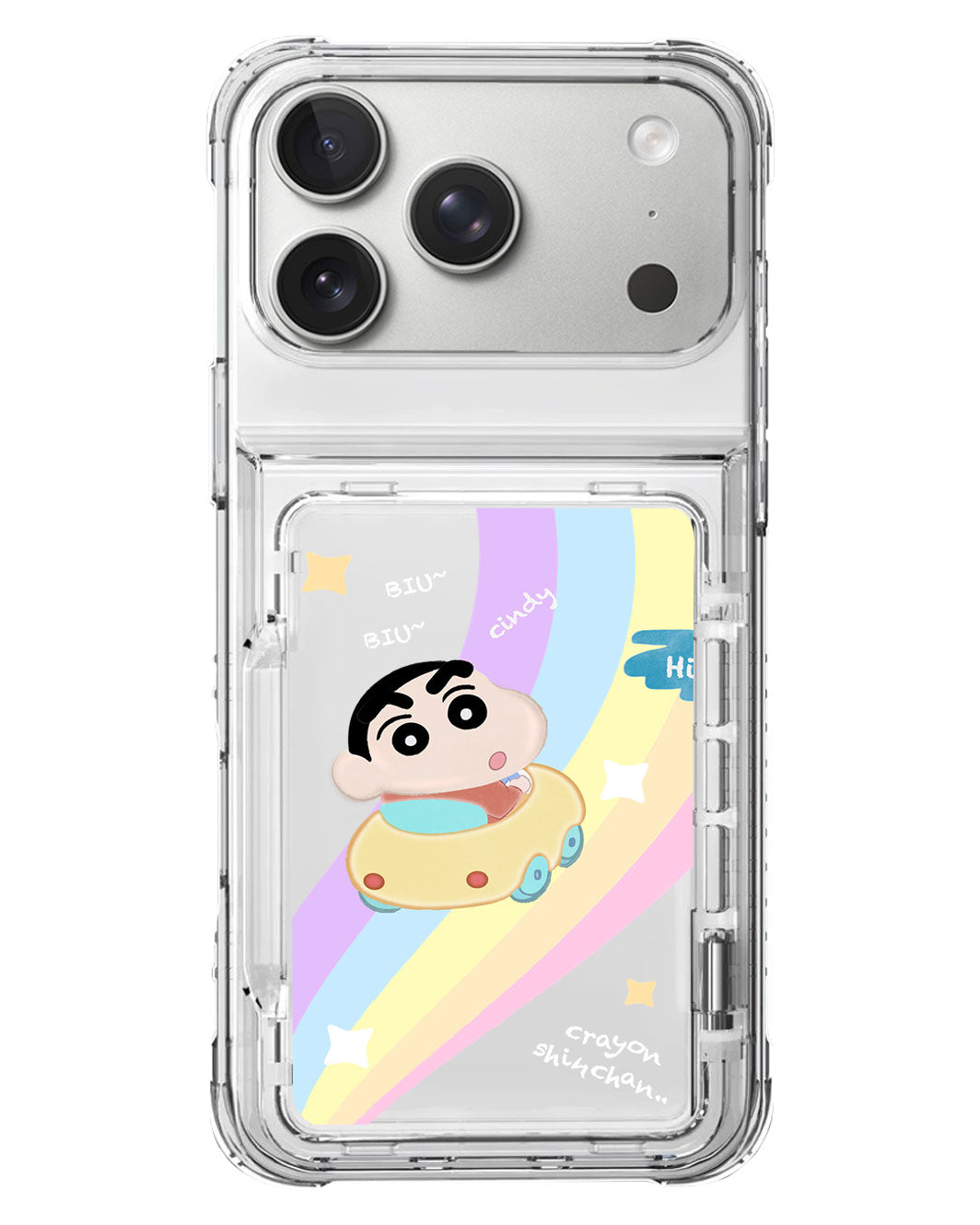 iPhone Crystal Wallet Standing Case - Biu Biu Shinchan