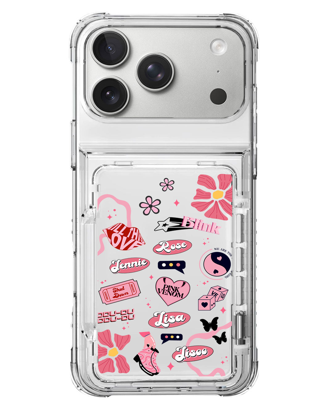 iPhone Crystal Wallet Standing Case - Blackpink 1