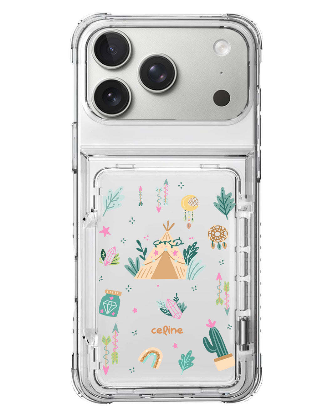 iPhone Crystal Wallet Standing Case - Bohemian Greenland