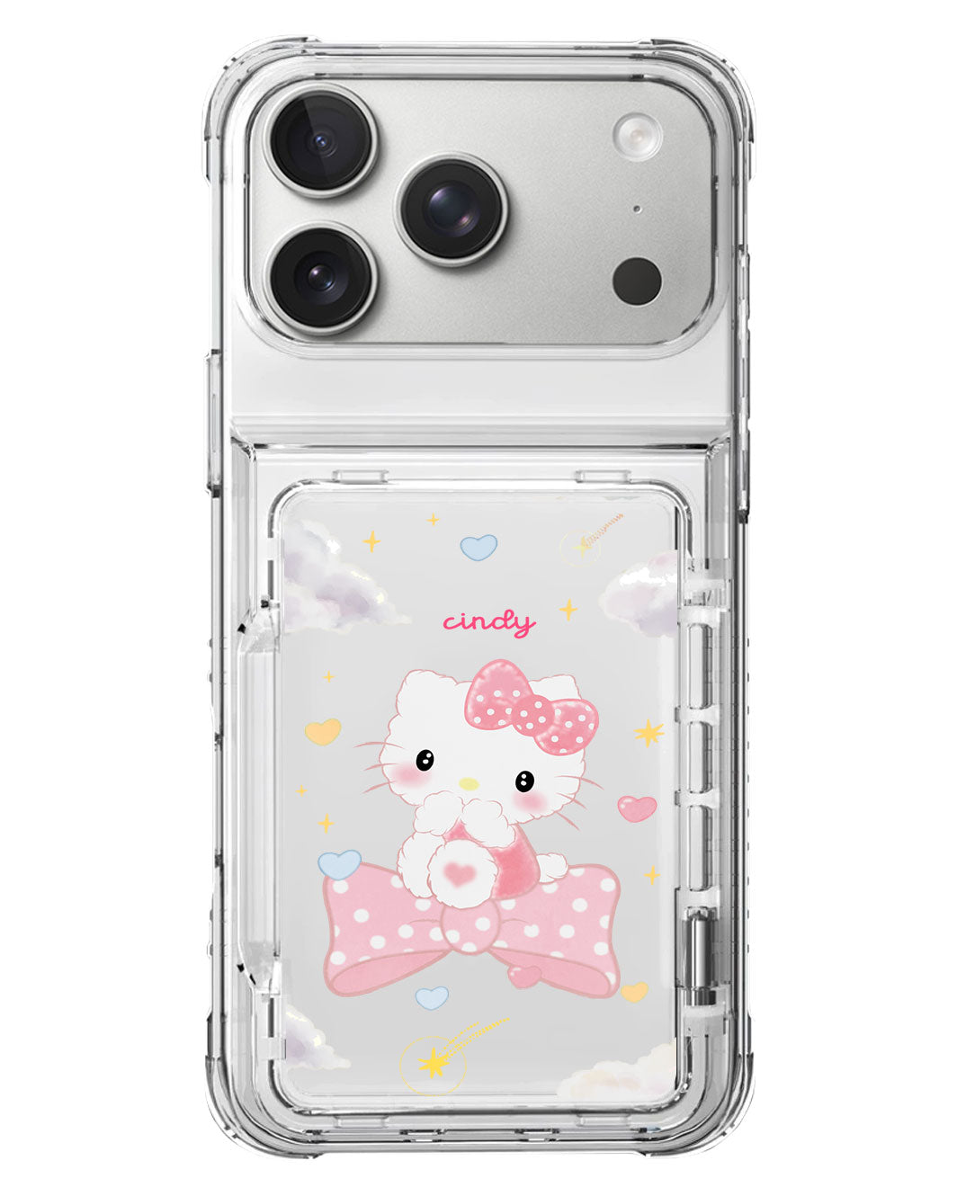 iPhone Crystal Wallet Standing Case - Cute Kitty