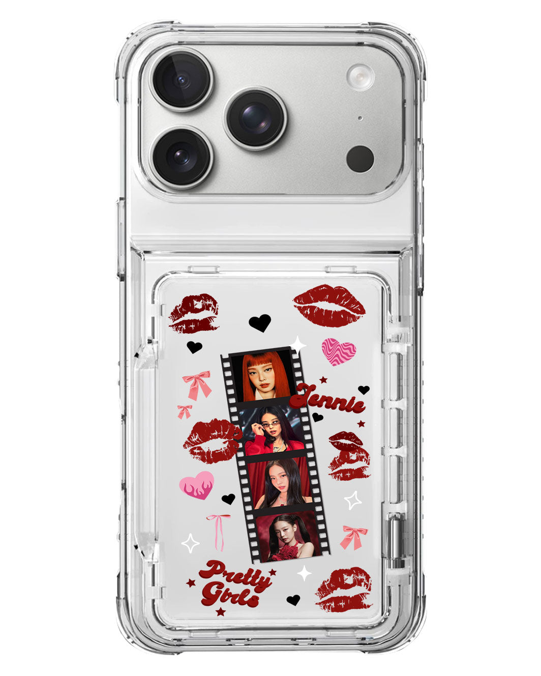 iPhone Crystal Wallet Standing Case - Face Grid Jennie