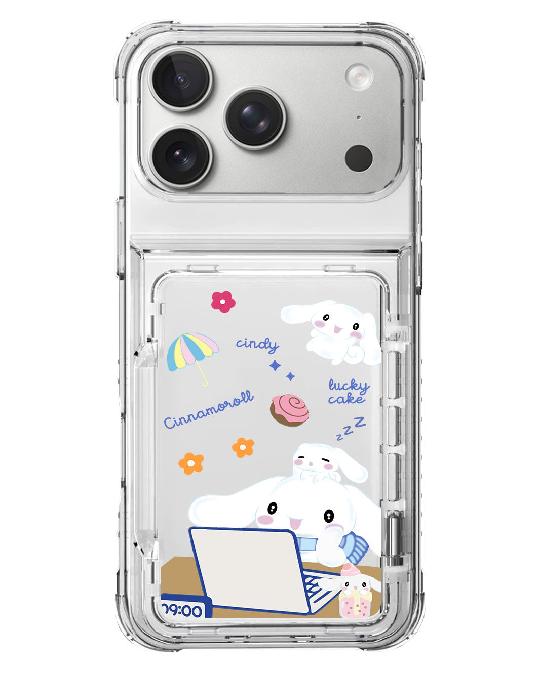 iPhone Crystal Wallet Standing Case - Hard Work Cinnamoroll