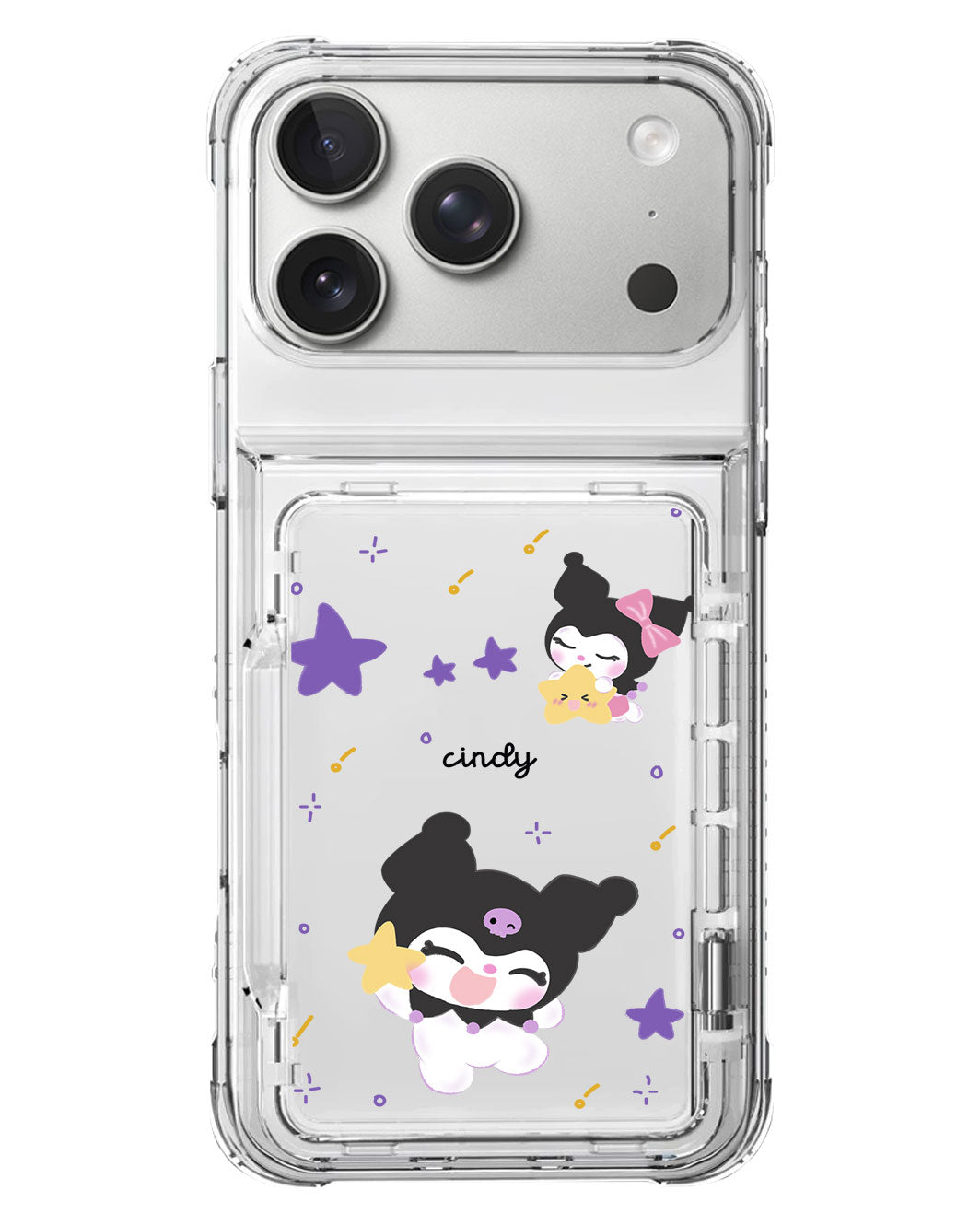 iPhone Crystal Wallet Standing Case - Kuromi Star