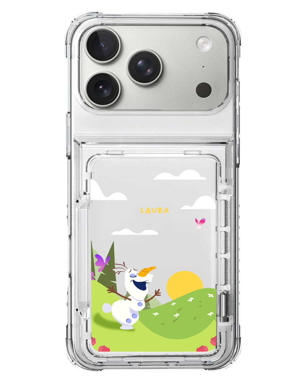 iPhone Crystal Wallet Standing Case - Olaf Love Spring