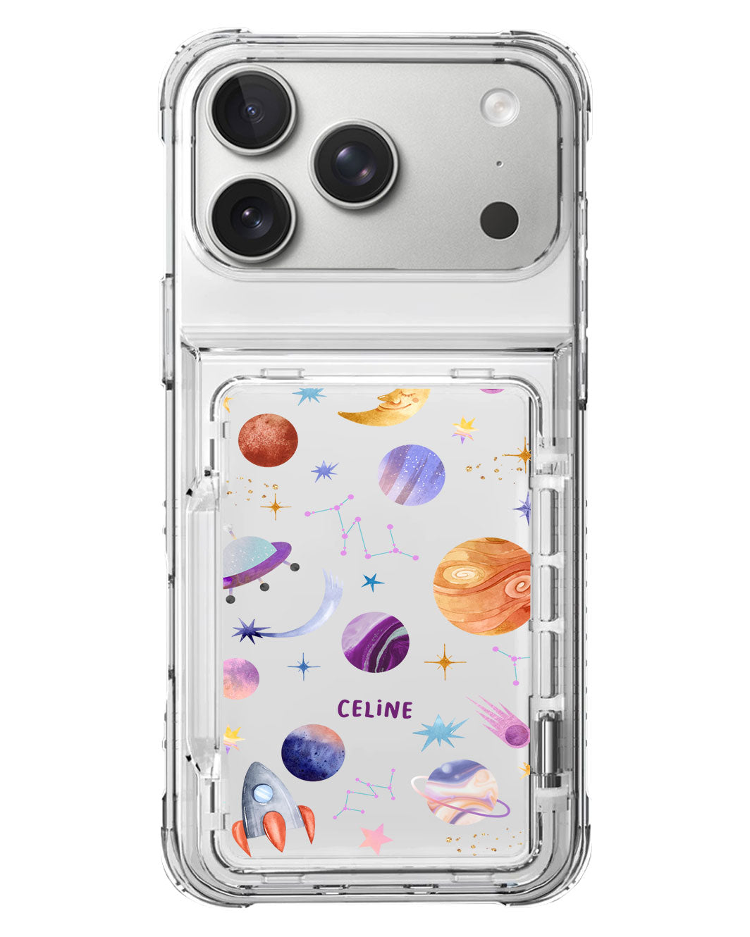 iPhone Crystal Wallet Standing Case - Planetarium