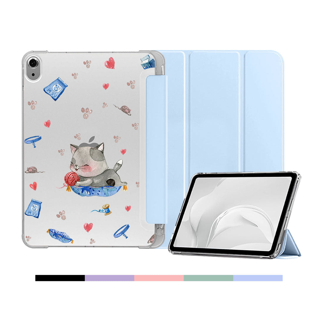 iPad & Android Tab Softcase Flipcover - Blue Cat