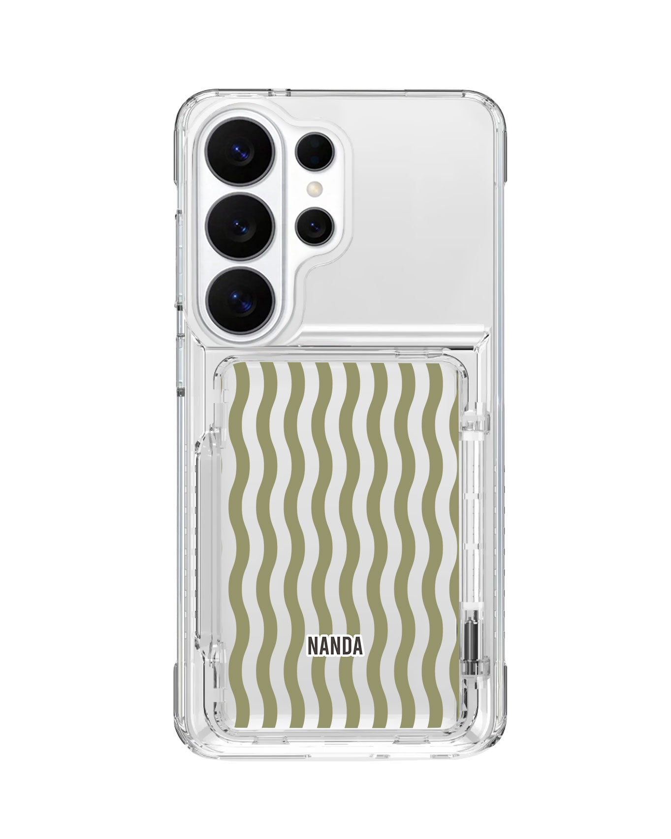 Android Crystal Wallet Standing Case - Green Ripple