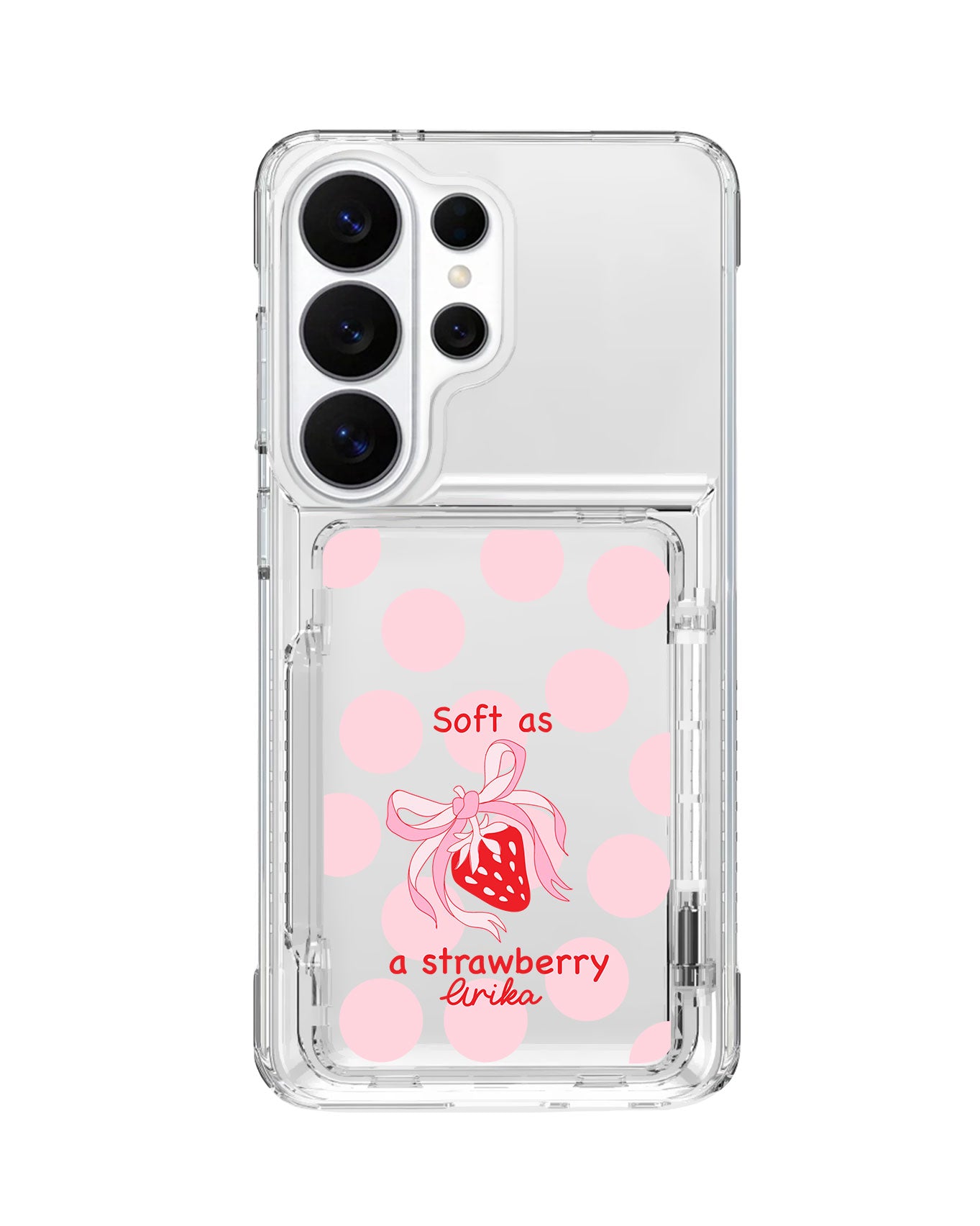Android Crystal Wallet Standing Case - Strawberry Softie