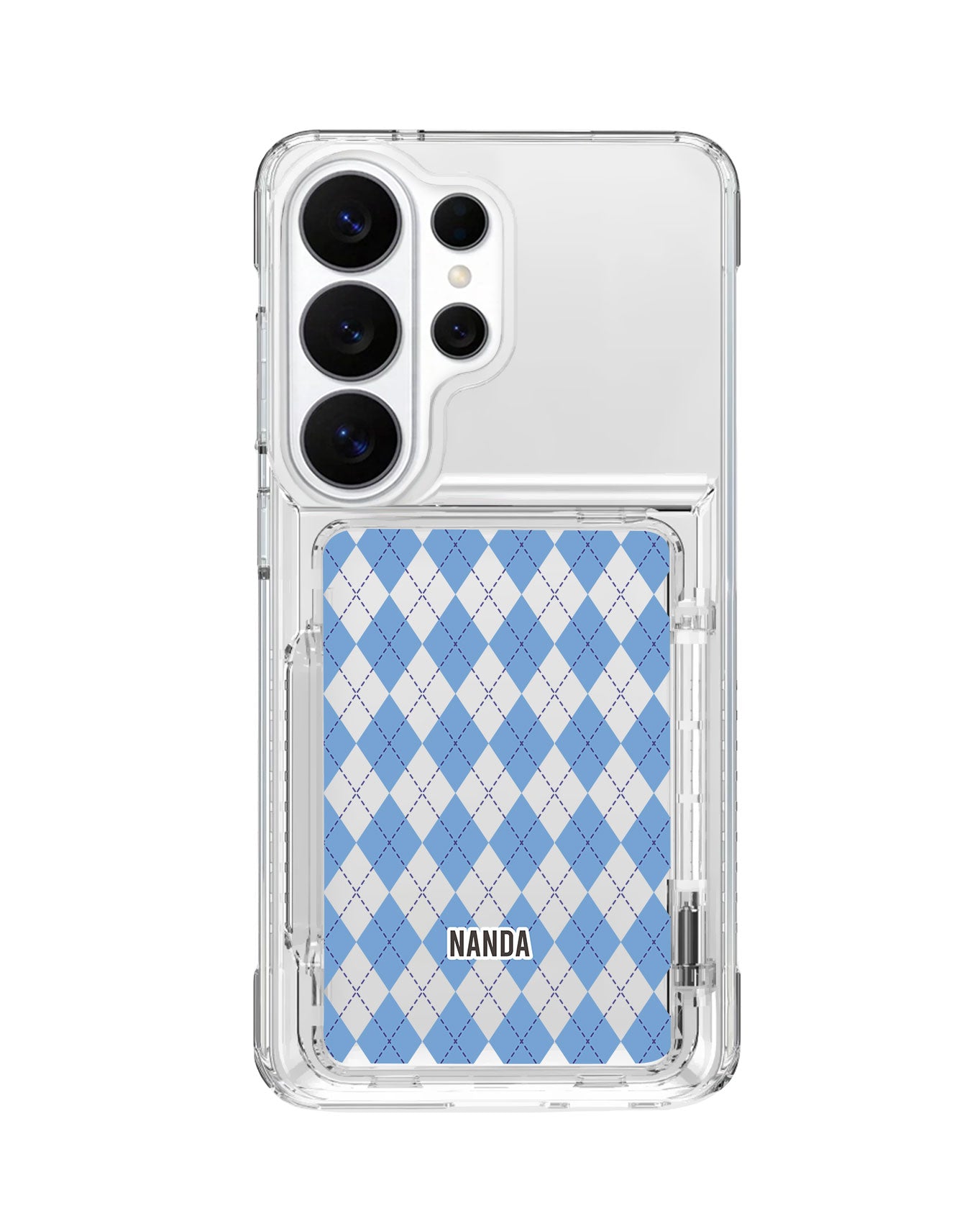 Android Crystal Wallet Standing Case - Winter Argyle
