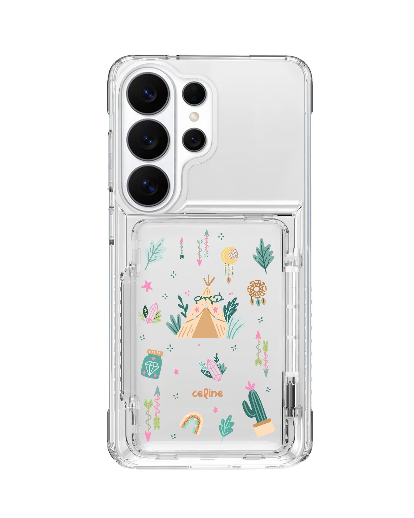 Android Crystal Wallet Standing Case - Bohemian Greenland