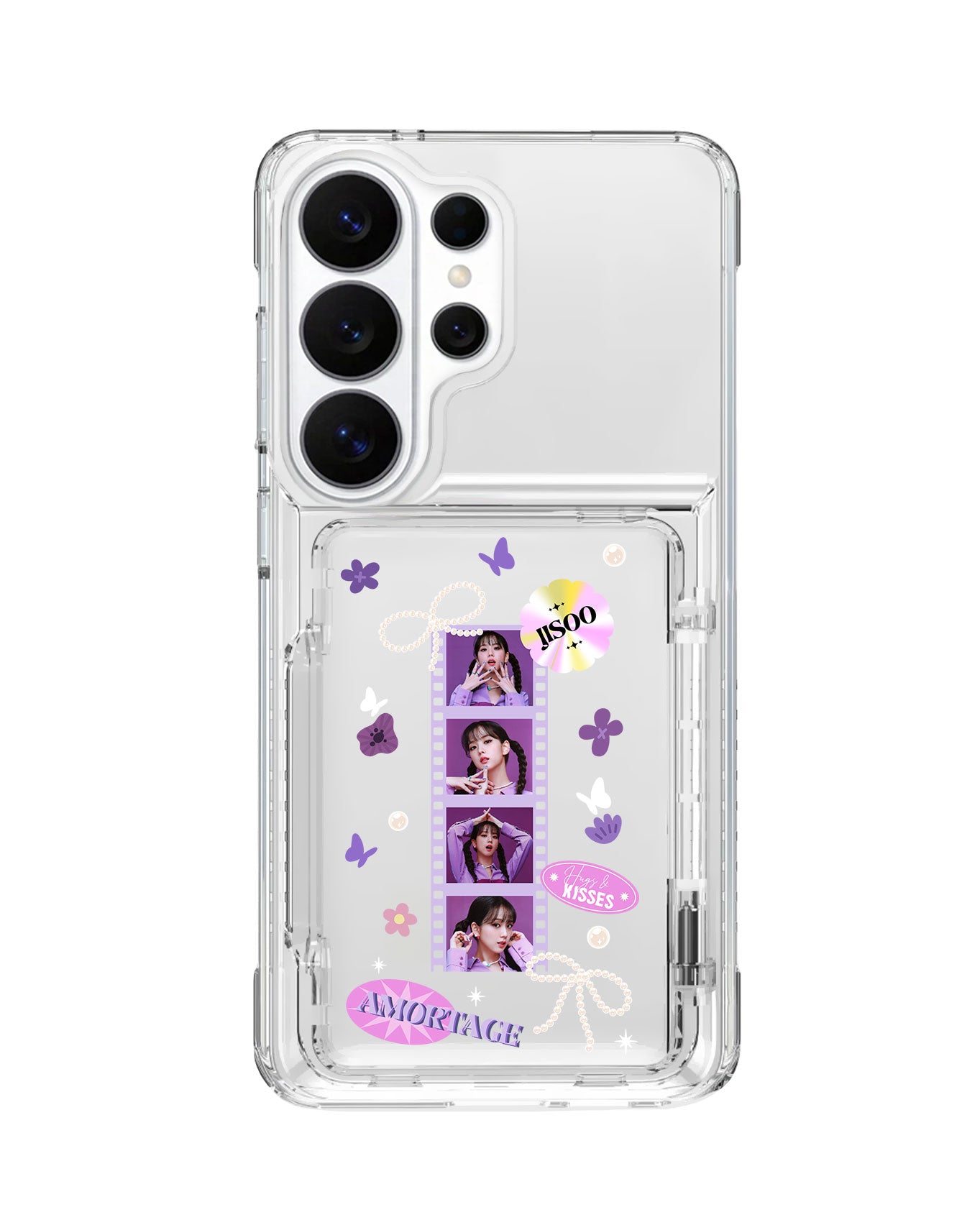Android Crystal Wallet Standing Case - Face Grid Jisoo